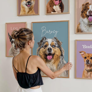 Custom Pet Portraits Using Pet Photo Personalized Digital Dog Portraits Cat Portraits Custom Dog Portraits Custom Pet Art Pet Drawing Poster