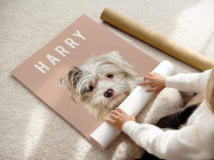 Custom Pet Portraits Using Pet Photo Personalized Digital Dog Portraits Cat Portraits Custom Dog Portraits Custom Pet Art Pet Drawing Poster