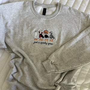 Spooky Goose Embroidered Sweatshirt Halloween Spooky Season Embroidery Geese Fall Autumn il_794xN.7128719533_i1xk.jpg