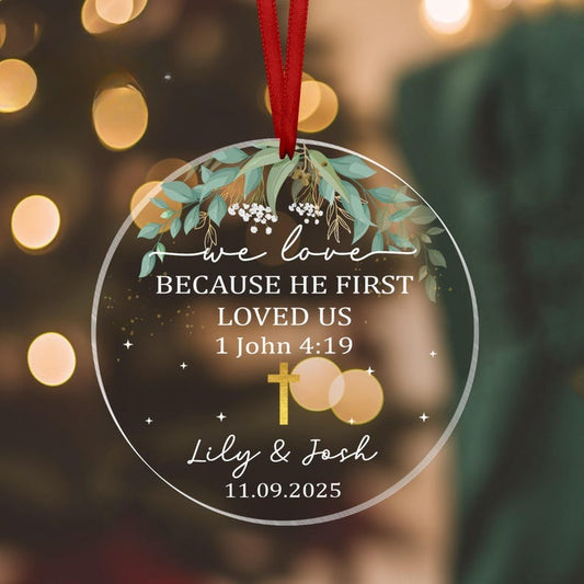 Personalized Christian Wedding Ornament, Bible Verse Ornament, Our First Christmas Ornament, Engagement Gifts for New Couple, Anniversary