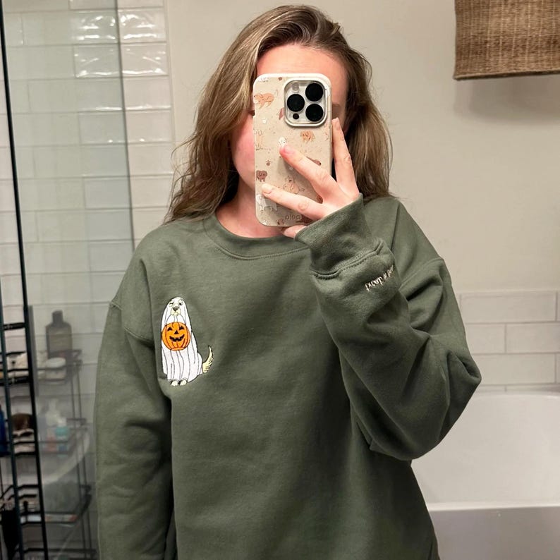 Custom Dog Embroidered Sweatshirt Halloween Ghost Dog Hoodie Halloween Embroidered Sweatshirt Dogs Embroidered Hoodie Pet Ghost Hoodie il_794xN.7129347857_bc7j.jpg