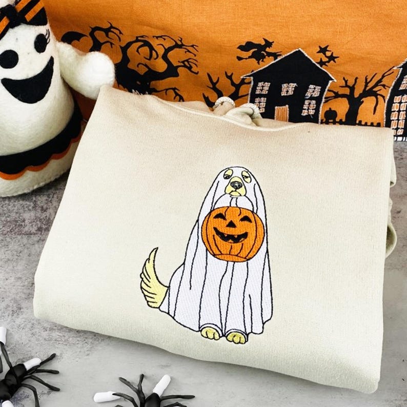 Custom Dog Embroidered Sweatshirt Halloween Ghost Dog Hoodie Halloween Embroidered Sweatshirt Dogs Embroidered Hoodie Pet Ghost Hoodie il_794xN.7129347899_mojf.jpg