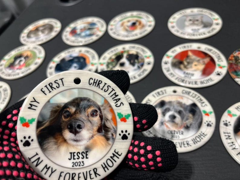 Custom Puppies First Christmas Ornament - Dog Picture Ornament - Dog's 1st Christmas Ceramic Keepsake - Pet Photo Print Ornament 2025