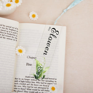 Customized name and birthday floral bookmark, Exquisite floral acrylic bookmark with tassel, Gift for friends, Reader Gift