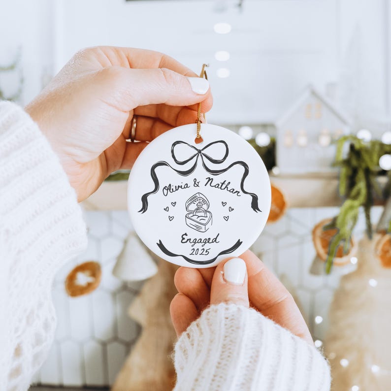 Engaged Ornament Engagement Gift Engagement Ornament Couples Ornament Engagement Announcement Wedding Gift Christmas Engagement Baubles