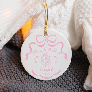 Engaged Ornament Engagement Gift Engagement Ornament Couples Ornament Engagement Announcement Wedding Gift Christmas Engagement Baubles