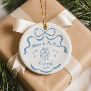 Engaged Ornament Engagement Gift Engagement Ornament Couples Ornament Engagement Announcement Wedding Gift Christmas Engagement Baubles