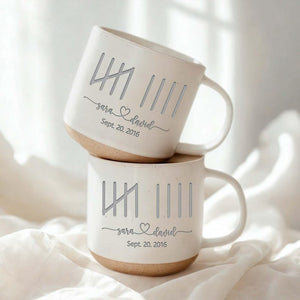 Personalized 9 Year Anniversary Engraved Pottery Mug Engagement Gift, Wedding or 9 Year Anniversary Keepsake, Pottery Anniversary Gift
