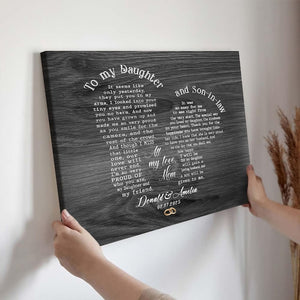Personalized Daughter And Son In Law Wedding Gift, Gift For Daughter On Wedding Day, Gift For Groom From Mother Of Bride, Wedding Wall Art