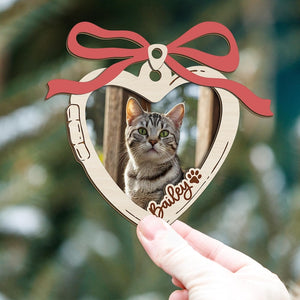 Personalized Pet Portrait Photo Ornament, First Christmas Ornament Gift for Pet Lover Gift, Custom Forever Loved Memorial Dog Cat Ornament