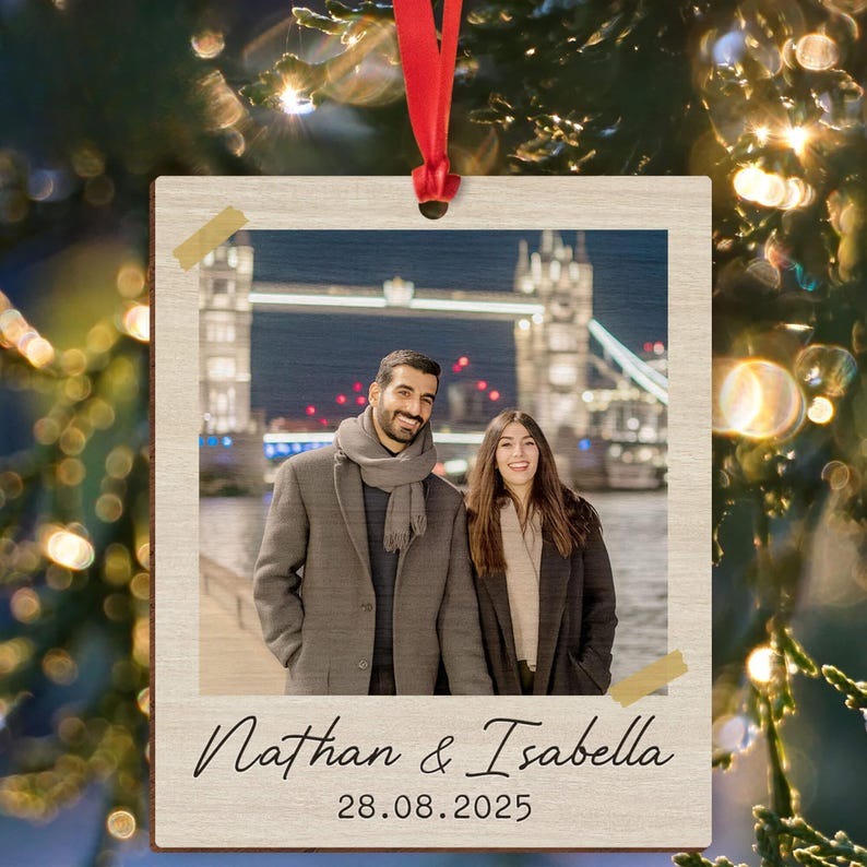 Custom Family Photo Wood Ornament, Portrait Christmas Ornament, Family Ornament, Family Photo Gift, Couple Photo Ornament, Best Friends Gift