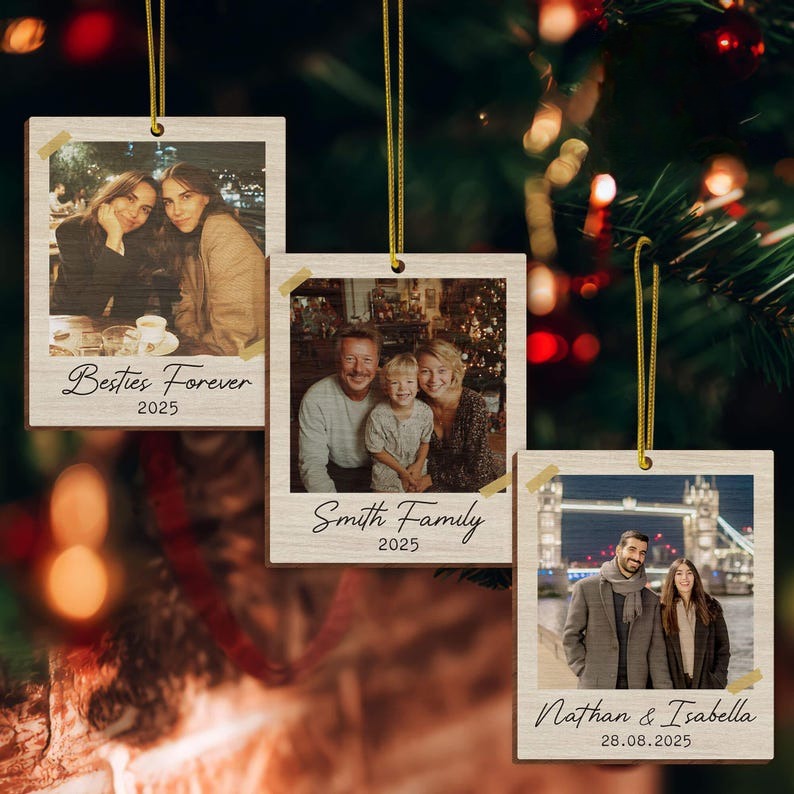 Custom Family Photo Wood Ornament, Portrait Christmas Ornament, Family Ornament, Family Photo Gift, Couple Photo Ornament, Best Friends Gift