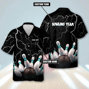 Custom Lightning Strike Bowling Shirt, Personalized Team Uniform, Player Name