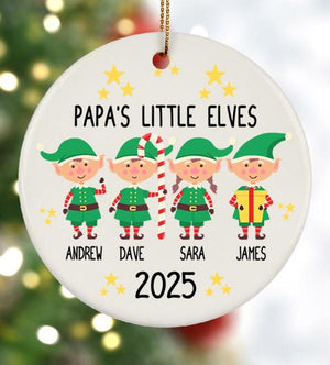 Grandpa's Little Elves Ornament, Grandpa Christmas Ornament, Personalized Grandkids Names, Grandpa Ornament, Gift For Grandfather
