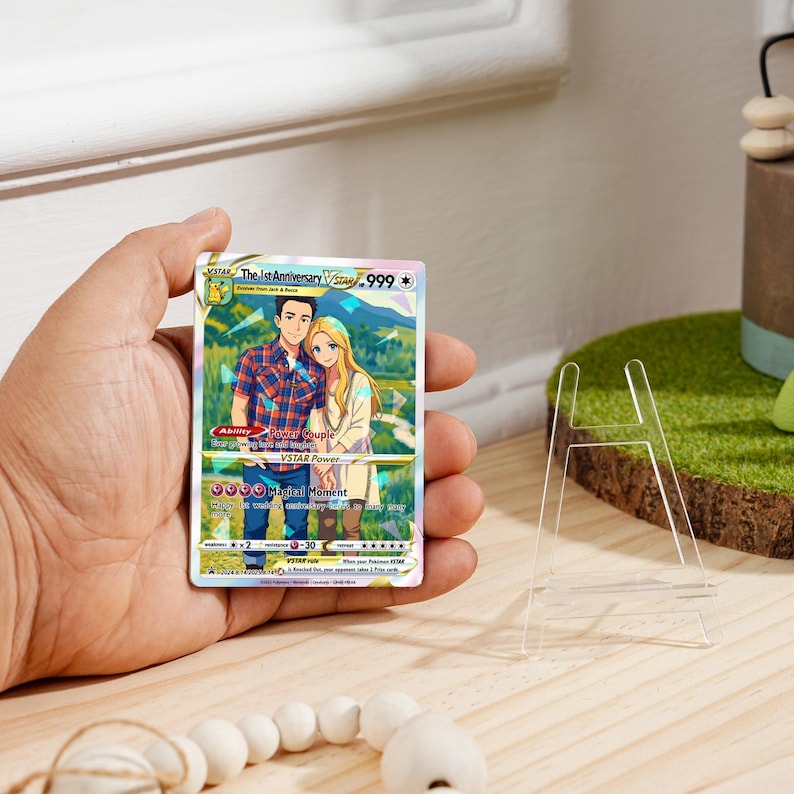 Custom Poke Anniversary Card, Personalized Poke Card For Couple, Acrylic Metal Poke Card,Gift For Him Her, Wedding Birthday Gift, Poke Gift