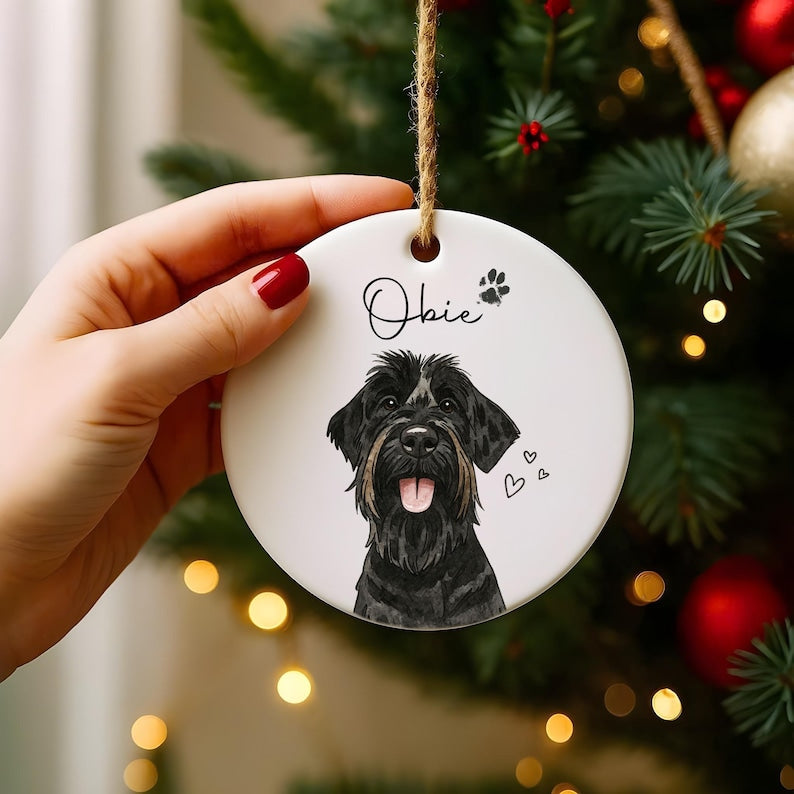 Personalized Watercolor Pet Photo Ornament: Custom Memorial Keepsake