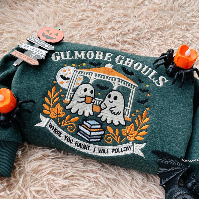 Gilmore Ghouls Embroidered Sweatshirt, Halloween Fall Vibes Crewneck, Halloween Autumn Festival Shirt, Spooky Gilmore Girls Fan Sweater il_794xN.7132544088_q7nn.jpg
