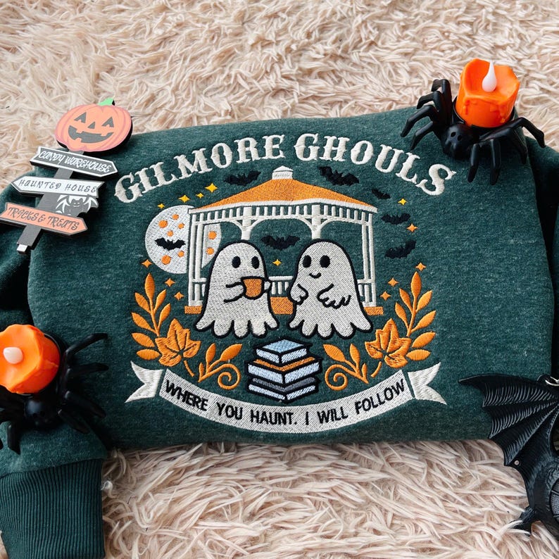 Gilmore Ghouls Embroidered Sweatshirt, Halloween Fall Vibes Crewneck, Halloween Autumn Festival Shirt, Spooky Gilmore Girls Fan Sweater il_794xN.7132544090_hmdj.jpg