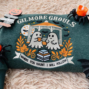Gilmore Ghouls Embroidered Sweatshirt, Halloween Fall Vibes Crewneck, Halloween Autumn Festival Shirt, Spooky Gilmore Girls Fan Sweater il_794xN.7132544168_q8kd.jpg