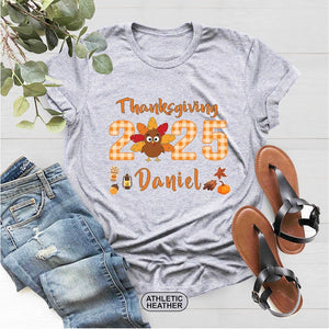 Thanksgiving Family Shirts, Turkey Matching Family Tee, Personalized Thanksgiving Group T-Shirts, Custom Cute Family Thanksgiving Shirt 2025