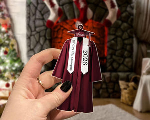 Personalized Graduation Ornament, Class of 2026 Ornament, High School Graduation Gift, College Graduated, New Graduate Gift, School Name