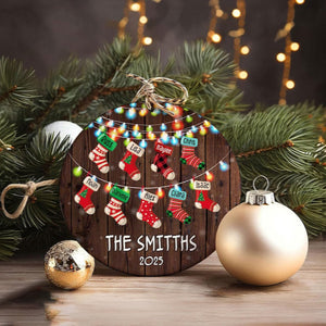 Personalized Family Socks Ornament, Family Stockings Christmas Ornament, Up To 12 Stockings, Family Christmas Gift, Christmas Decor