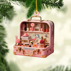Personalized Makeup Box Ornaments, Makeup Set Christmas Tree Decor Ornament 2025, Makeup Gift for Girls, Makeup 2D Flat Acrylic Ornaments