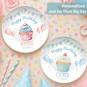 Toddler First Happy Birthday Keepsake, Boys Birthday Cake Plate, Custom 1st Birthday Plate with Name, Personalized Birthday Plate with Name