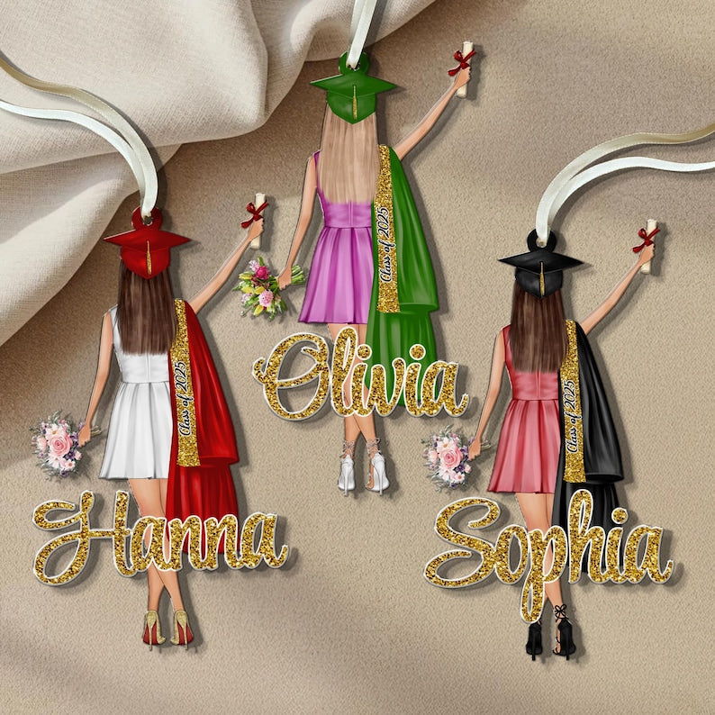 Personalized Graduation Christmas Gift, Custom Graduation Ornament, Class Of 2025 Ornament, High School Graduation Gift, College Graduate