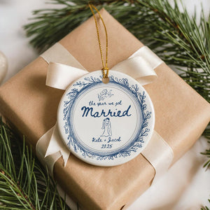 Personalized Wedding Ornament 2025, The Year We Got Married Ornament, Custom Couple Names Christmas Ornament, Newlywed Holiday Gift Keepsake