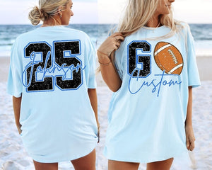 Custom Football Shirt, Football Mom Shirt with Kids Name and Jersey Number, School Spirit Shirt, Football Season Mama Gifts