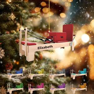 Personalized Pilates Equipment Ornament, Pilates Art, Reformer Christmas Decor, Pilates Equipment Ornament, Pilates Studio Fitness Gift 2D Flat Ornament
