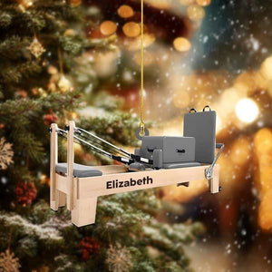 Personalized Pilates Equipment Ornament, Pilates Art, Reformer Christmas Decor, Pilates Equipment Ornament, Pilates Studio Fitness Gift 2D Flat Ornament