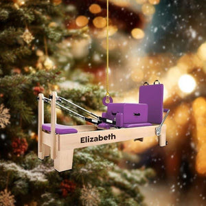 Personalized Pilates Equipment Ornament, Pilates Art, Reformer Christmas Decor, Pilates Equipment Ornament, Pilates Studio Fitness Gift 2D Flat Ornament
