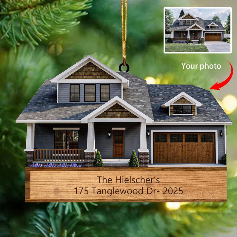 First Christmas in Our New Home Photo Ornament 2025,Custom Address Ornament,New Home Keepsake,Personalized Couple or Family Christmas Gift