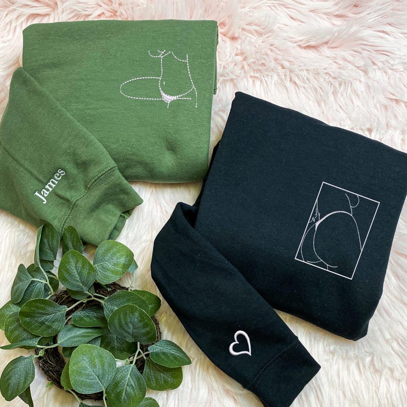 Spicy Hoodie, Custom Embroidered Portrait Sweatshirt, Custom Couple Portrait, Christmas Gift For Boyfriend, Gifts for Him, Anniversary Gift