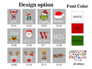 Family Matching Grinch Family Pajamas Personalized Christmas Family Pajamas w/Name, Monogram Christmas Gifts, Xmas Eve Family Matching Pjs