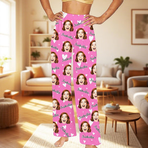 Personalized Face Pajama Pants,Custom Photo Trousers,Family Pictures on PJS,Valentine's Day Gifts
