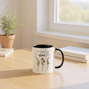 First Mom, Now Grandma Garden Gift, Personalized Mom Grandma Garden Mug, Custom Birth Flower Gift For Mom Grandma, Mother's Day Gift