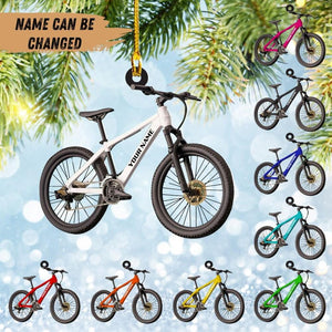 Personalized Bicycle Christmas Ornament: Acrylic Biker Gift