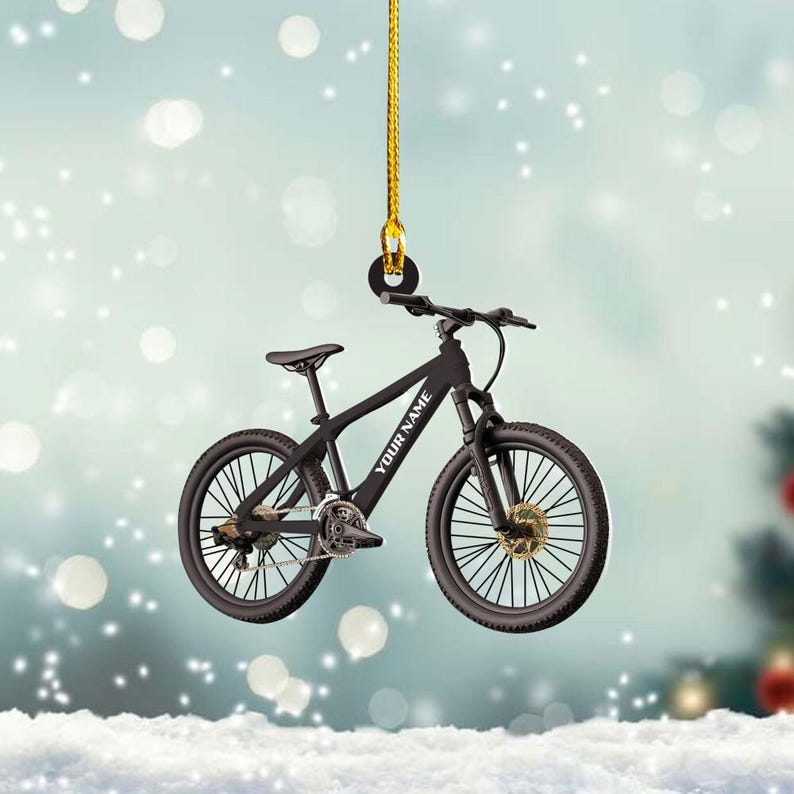 Personalized Bicycle Christmas Ornament: Acrylic Biker Gift