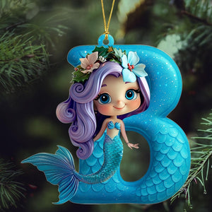 Custom Letters Mermaid Acrylic Ornament, Kids Ornament, Mermaid Ornament For Kids, Christmas Gifts, Little Mermaid Ornament, Daughter Gift