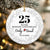 Custom Silver 25th Anniversary Gifts, 25th Wedding Anniversary Ceramic Ornament,25 Years Anniversary Gift for Parents, Gift for Husband Wife