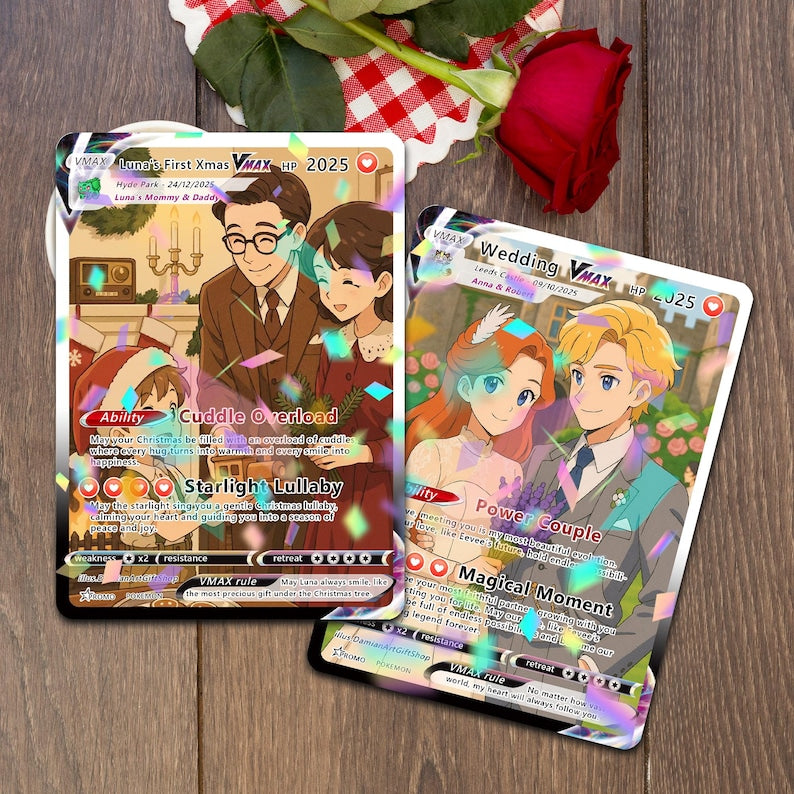 Personalized Poke Couple Anniversary Card, Custom Valentine's Day Gift for Couples, Anniversary Keepsake