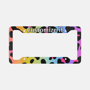 Leopard Print Custom License Plate Frame: Personalized Car Decor