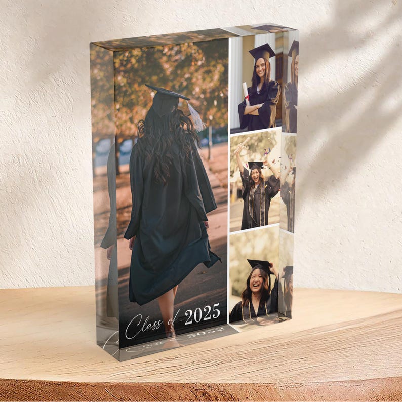 Personalised Graduation Gift Thick Customized Acrylic Bestie Freestanding Plaque with Photo, Daughter Son Friend Gift, Custom Class Of
