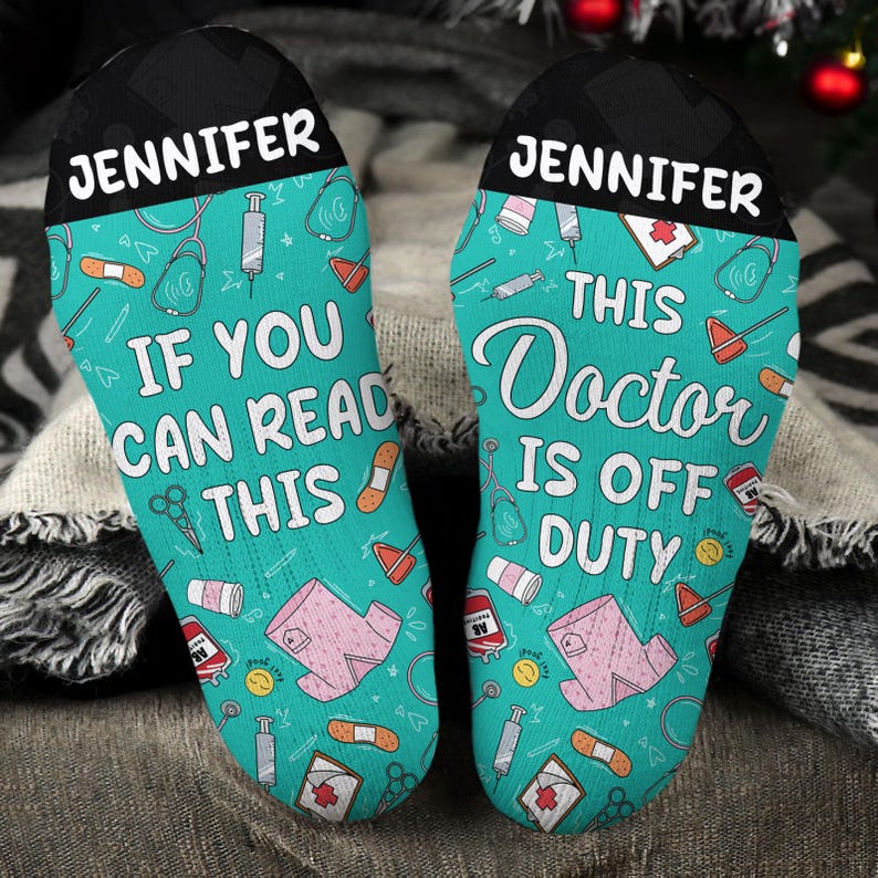 Nurse Off Duty Socks, Nurse Custom Sock, Nursing Student Gift, Nurse Gift, Nurse Personalized Custom, Nursing Gift, Hospital Doctor Sock