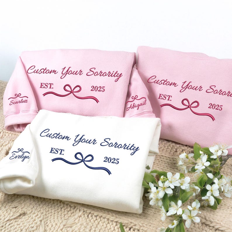 Custom Embroidered Sorority Sweatshirt - Girl's Trip 2026 Sweatshirt - Coquette Sorority Crewneck Besties Gifts For Her - Friendship Gifts il_794xN.7141547789_hz7w.jpg