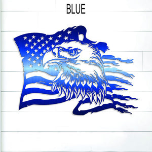 Custom Eagle & American Flag Metal Sign: Patriotic Wall Art