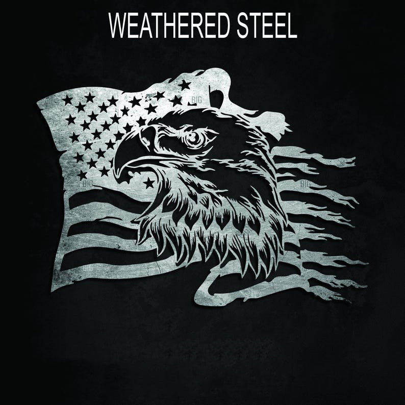 Custom Eagle & American Flag Metal Sign: Patriotic Wall Art